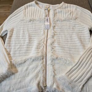 Chico's Cream Textured Cardigan
